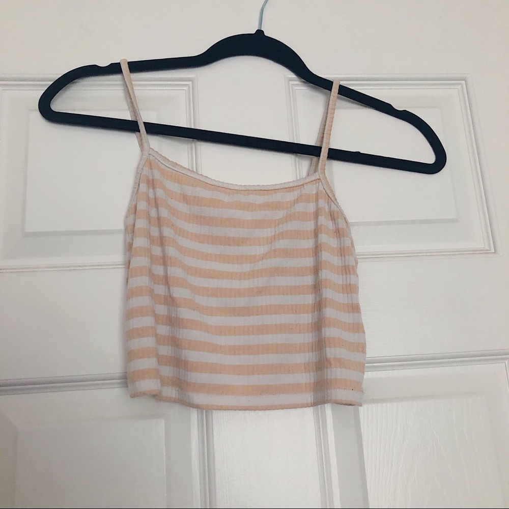 pink and cream crop top
